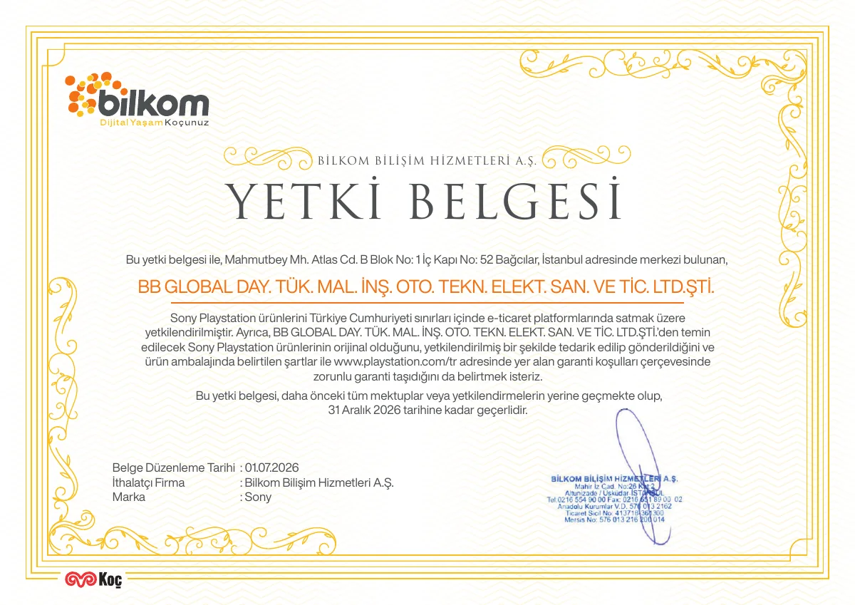 SONY Yetki Belgesi